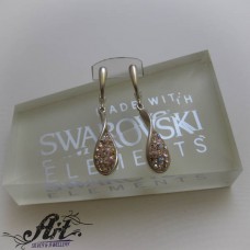  Сребърни обеци с камъни Swarovski - E-1002